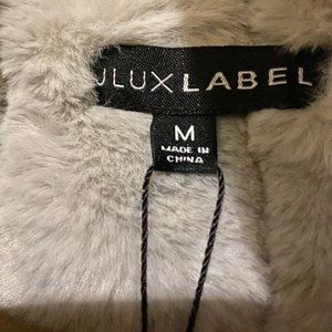 GREY FAUX FUR TEXTURED COAT